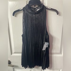 Nine West Mock Neck Pleated Top